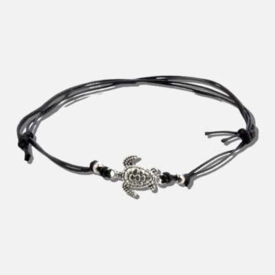 Pulsera con ancla plateada roja y azul kai