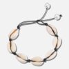 Pulsera gris con concha plateada