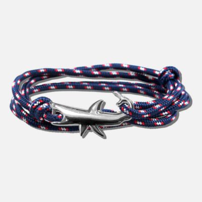 Pulsera gris con concha dorada